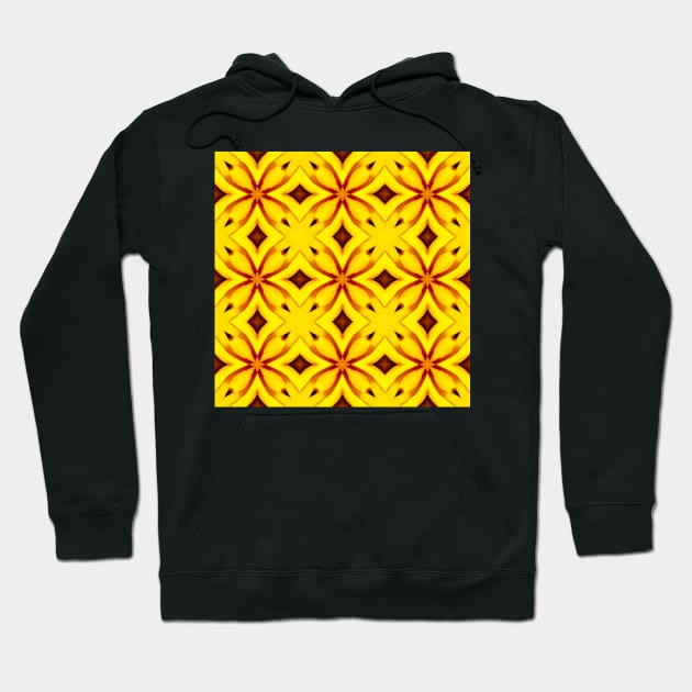 Bright Yellow Expressionist Art Yellow Rose Pattern 1 Hoodie by BubbleMench